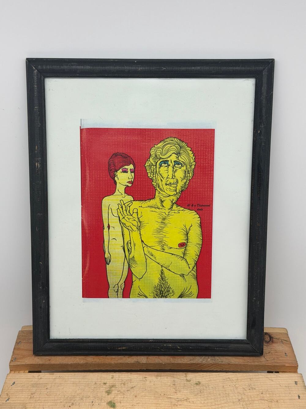 Framed Underground Pop Art Print – "Distressed Dude" (9.5" x 12")